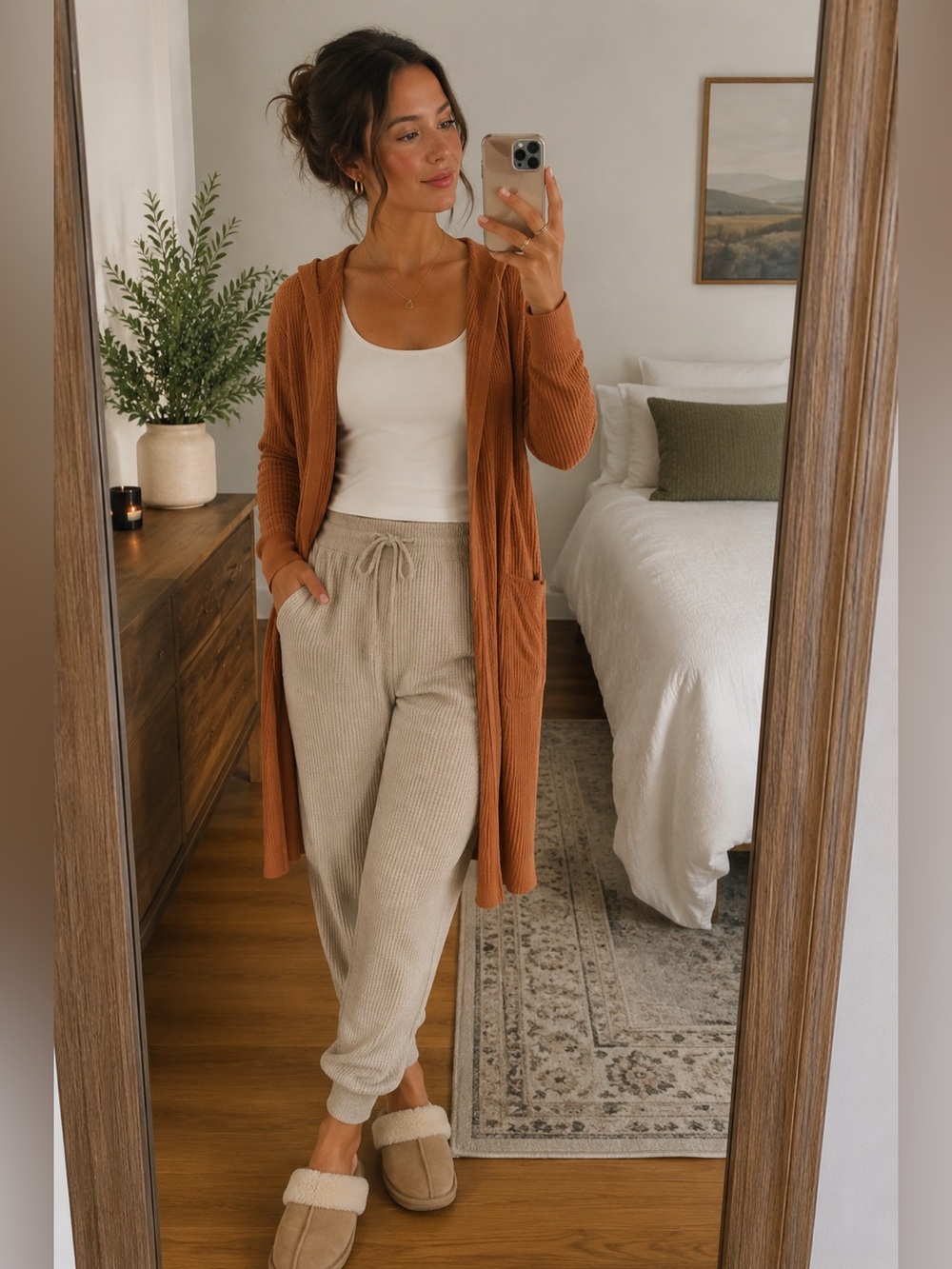 Joe Fresh waffle Knit Pants in Beige